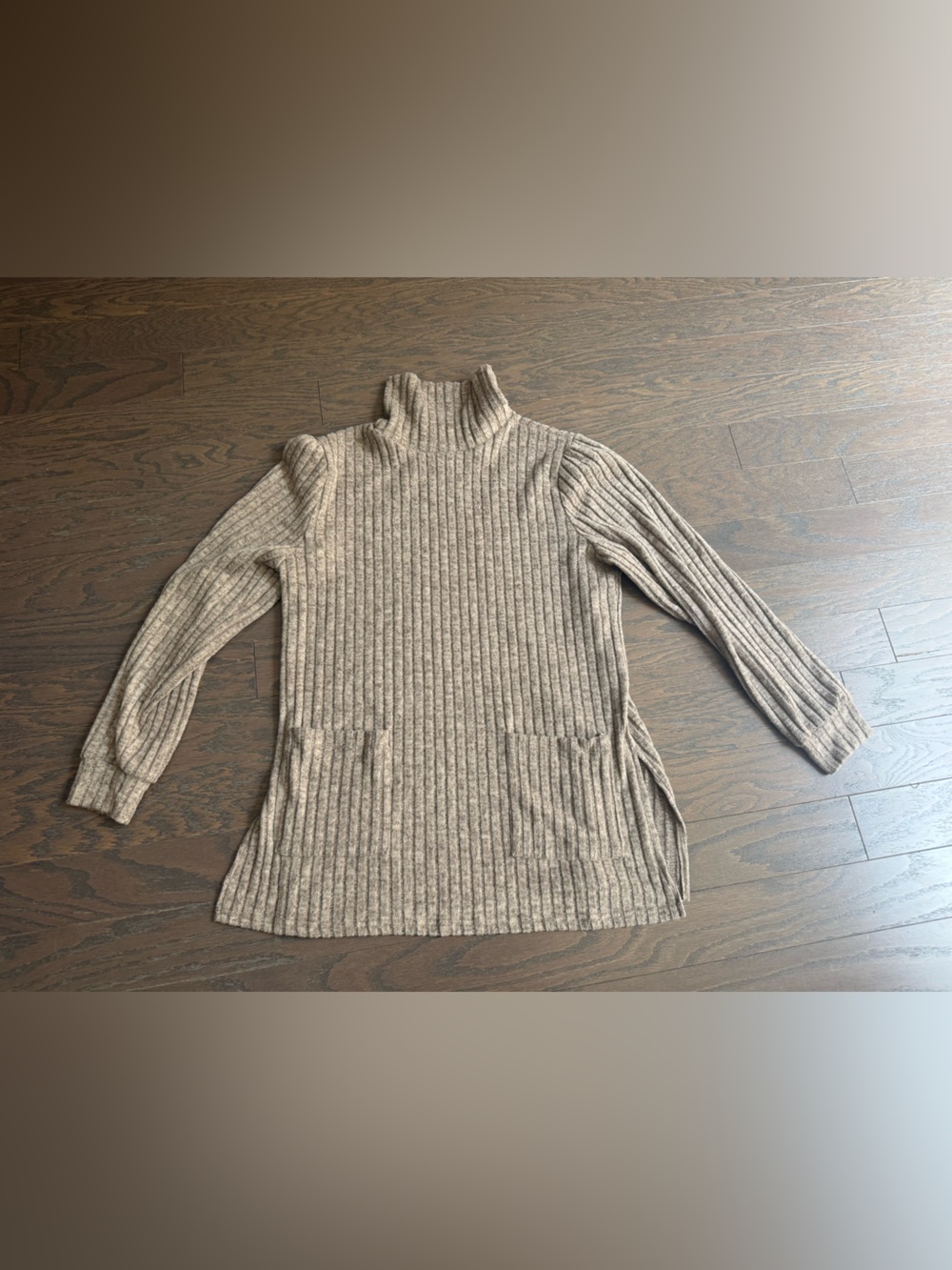 Anna Kaci California sweater brown size large turtle neck pockets